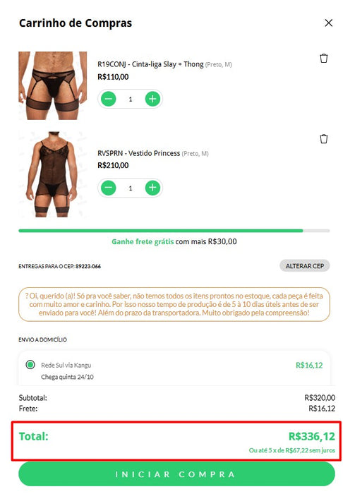 Personal Shopper | Compras en Brasil - Ropa de Alta Costura de Ricok - 2 artículos (DDP)