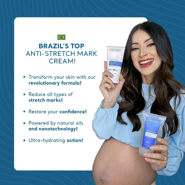 Cicatribem Regenerador Dérmico Anti-Stretch Mark Body Cream, 5.29 oz (150 g) – premium Brazilian body care flatlay – Buy now at MKPBR.COM – Worldwide Shipping
