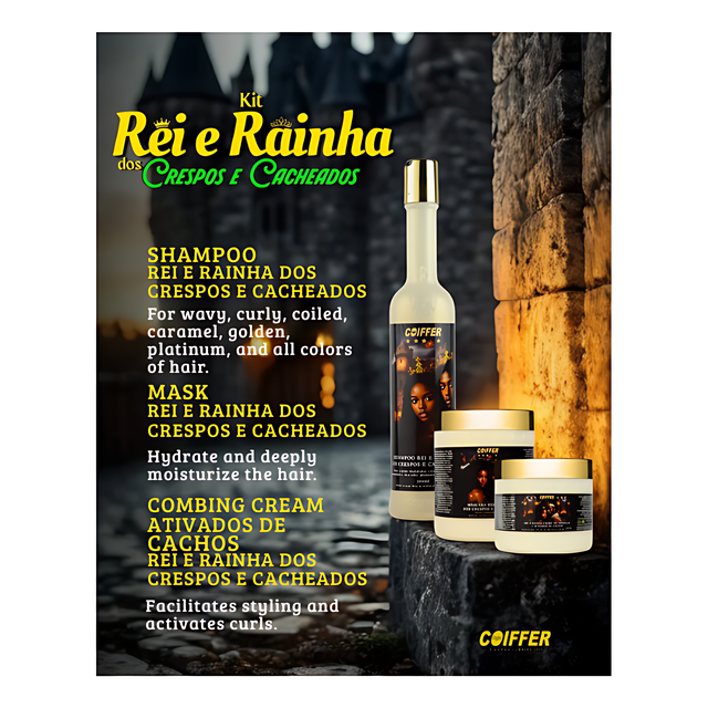 Coiffer Brazilian curl care kit with transparent shampoo, distributed by MKPBR Wellness for international customers – Buy now at MKPBR.COM – Worldwide Shipping