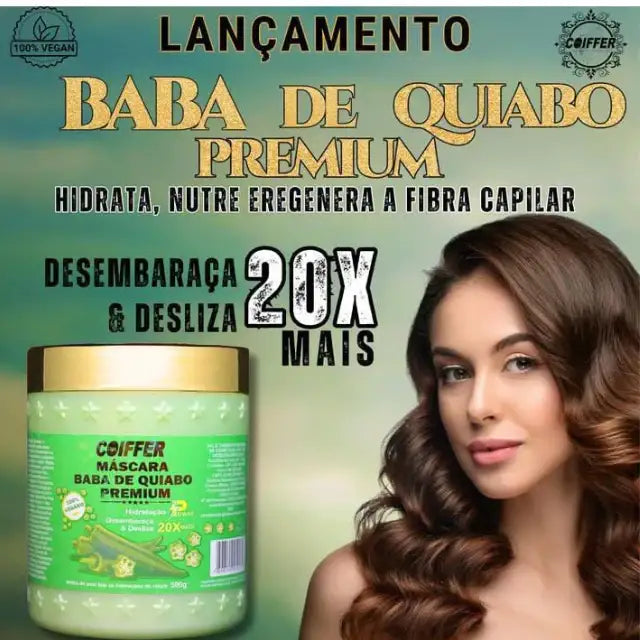 Coiffer Brazilian Okra Hair Treatment, 500g, with Shea Butter, Castor Oil, and Proteins for hair restoration – Buy now at MKPBR.COM – Worldwide Shipping.