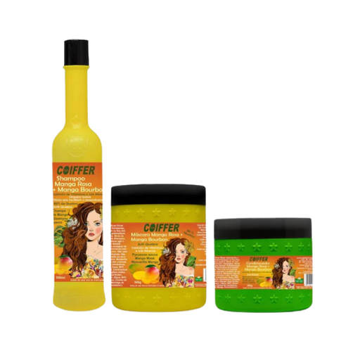Coiffer Kit Manga Rosa e Bourbon 3-piece set for brittle hair recovery and anti-breakage – Buy now at MKPBR.COM – Worldwide Shipping