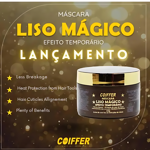 Coiffer Long-Lasting Straight Effect Mask, for disciplined hair that maintains its alignment over time – Buy now at MKPBR.COM – Worldwide Shipping.