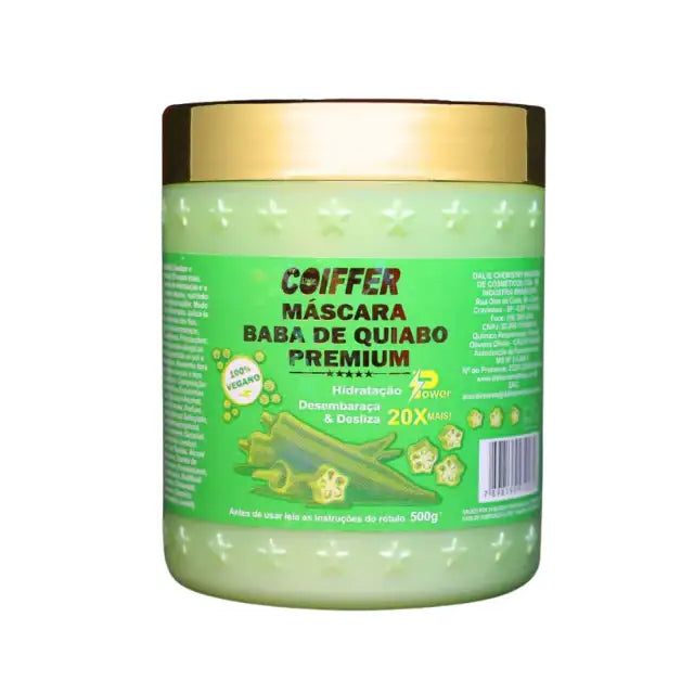 Coiffer Okra Slime Hair Mask, 500g, for 20x more detangling and deep hydration, perfect for dry and damaged hair – Buy now at MKPBR.COM – Worldwide Shipping.