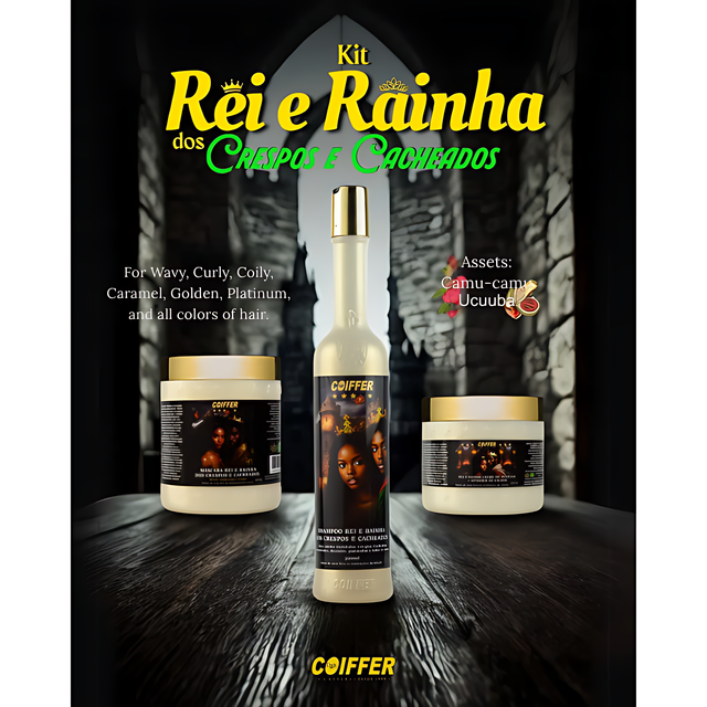 Coiffer Rei e Rainha kit specially formulated for blonde, platinum, caramel and all colored curly hair – Buy now at MKPBR.COM – Worldwide Shipping