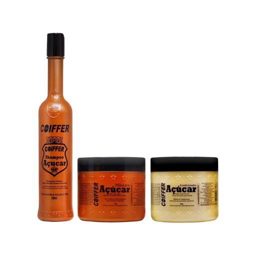 Coiffer Sugar Hair Recovery Kit (3-piece) with shampoo, conditioner, and mask for elastic, over-processed hair – Buy now at MKPBR.COM – Worldwide Shipping