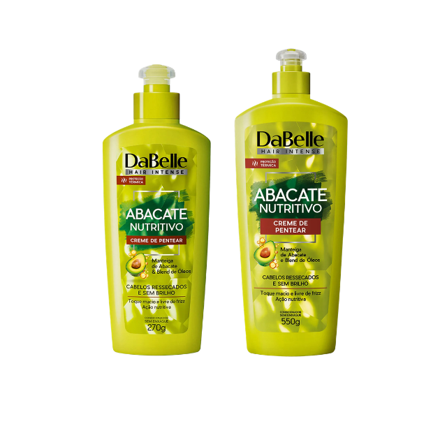 DaBelle Abacate Nutritivo Leave-In Styling Cream for Soft Touch, Anti-Frizz Nutrition & Shine – 19.40 oz (550 g) or 9.52 oz (270 g) size options for home and salon use – Buy now at MKPBR.COM – Worldwide Shipping