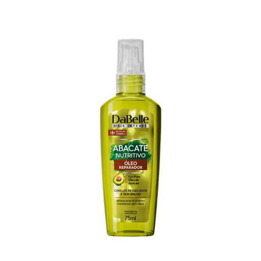 DaBelle Abacate Nutritivo Repair Oil for Split Ends, Anti-Frizz Shine & Heat Styling Protection – 2.54 fl oz (75 ml) front packshot of repair oil – Buy now at MKPBR.COM – Worldwide Shipping