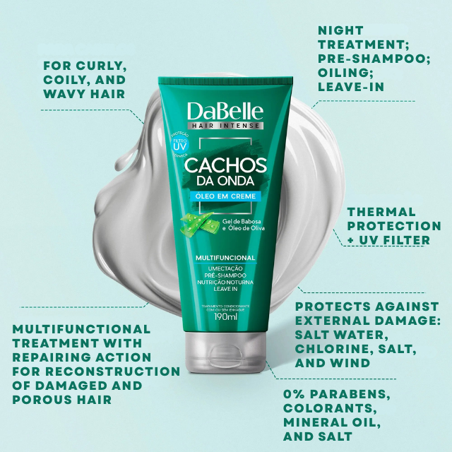 DaBelle Cachos da Onda Oil-in-Cream for Curly & Wavy Hair, Definition ...