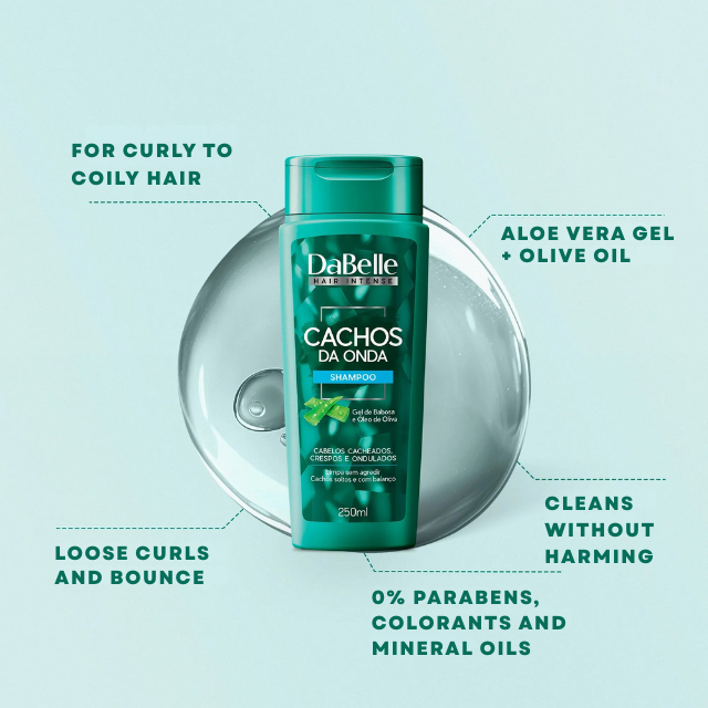 DaBelle Cachos da Onda Shampoo & Conditioner Kit for Curly & Wavy Hair, Definition & Hydration – 12.68 fl oz (375 ml) sulfate-free shampoo bottle – Buy now at MKPBR.COM – Worldwide Shipping


