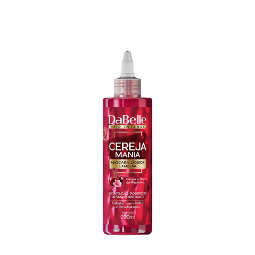 DaBelle Cereja Mania Lamellar Liquid Hair Mask for Instant Alignment, Mirror Shine & Peptide Shield – 6.76 fl oz (200 ml) front packshot of liquid mask bottle – Buy now at MKPBR.COM – Worldwide Shipping