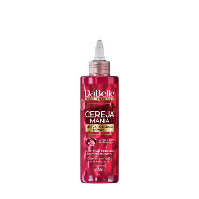 DaBelle Cereja Mania Lamellar Liquid Hair Mask for Instant Alignment, Mirror Shine & Peptide Shield – 6.76 fl oz (200 ml) front packshot of liquid mask bottle – Buy now at MKPBR.COM – Worldwide Shipping