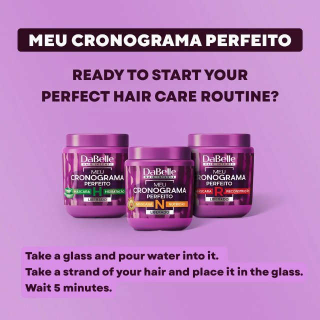 DaBelle Meu Cronograma Perfeito 3-Mask Kit for Hydration, Nutrition & Reconstruction – 42.33 oz (1200 g) lineup of all three H, N, and R masks – Buy now at MKPBR.COM – Worldwide Shipping