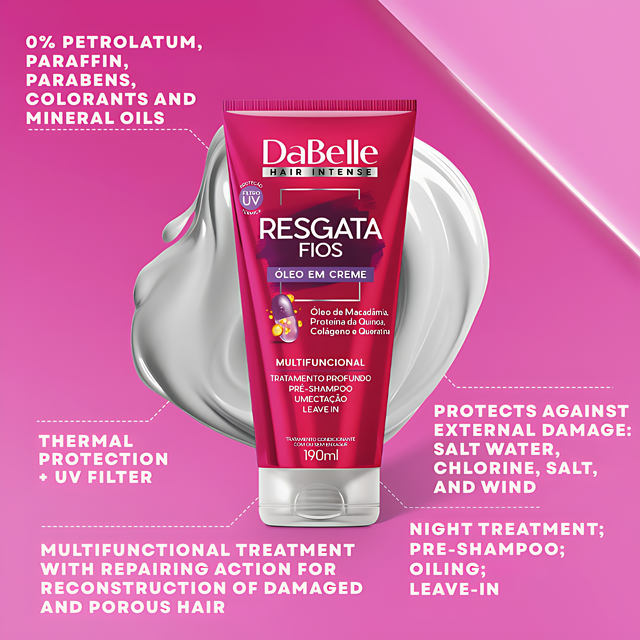 DaBelle Resgata Fios Oil-in-Cream for Damaged & Porous Hair