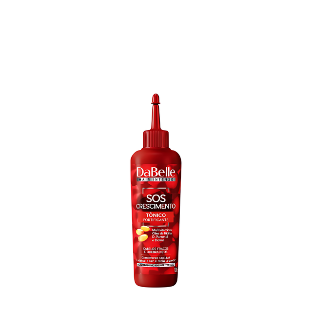 DaBelle SOS Crescimento Fortifying Scalp Tonic 100ml for Weak Hair, Root Strengthening & Healthy Growth Support – 3.38 fl oz (100 ml) front packshot of tonic bottle – Buy now at MKPBR.COM – Worldwide Shipping