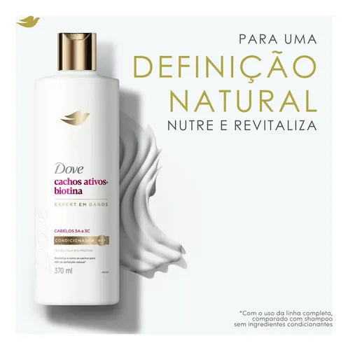 Dove Active Curls + Biotin Conditioner 370ml benefits infographic – Buy now at MKPBR.COM – Worldwide Shipping