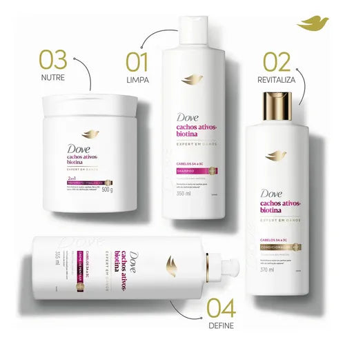 Dove Active Curls + Biotin Conditioner 370ml full product line – Buy now at MKPBR.COM – Worldwide Shipping