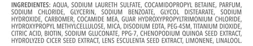 Dove Active Curls + Biotin Shampoo 370ml ingredients panel – Buy now at MKPBR.COM – Worldwide Shipping