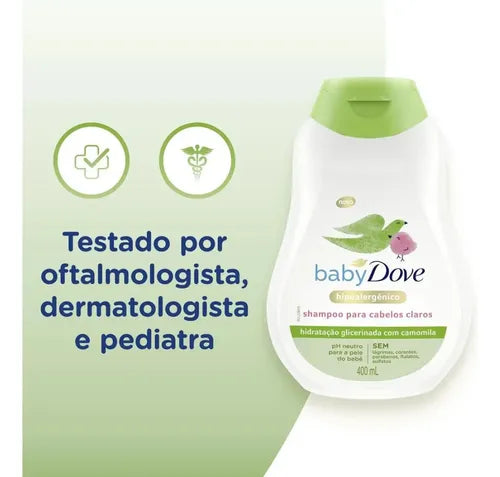 Dove Baby Dove Shampoo for Light Hair 400ml dermatologist tested infographic – Buy now at MKPBR.COM – Worldwide Shipping