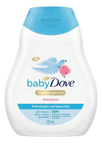 Dove Baby Dove Rich Moisture Shampoo 200ml front view – Buy now at MKPBR.COM – Worldwide Shipping