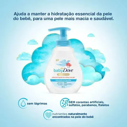 Dove Baby Dove Head-To-Toe Wash Rich Moisture 200ml benefits infographic – Buy now at MKPBR.COM – Worldwide Shipping
