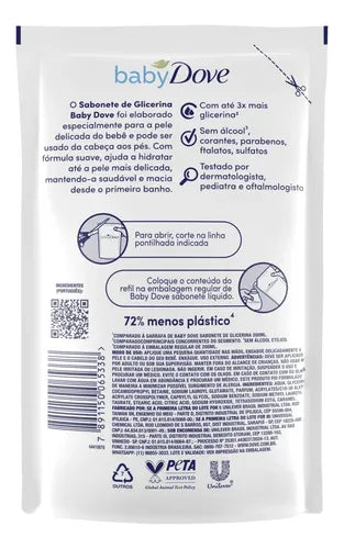 Dove Baby Glycerin Hydration Refill 180 ml texture closeup – Buy now at MKPBR.COM – Worldwide Shipping