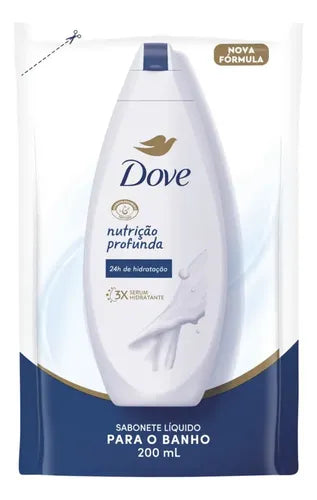 Dove Deep Moisture Body Wash Refill Pouch 200ml front view – Buy now at MKPBR.COM – Worldwide Shipping