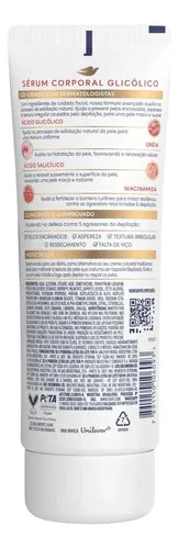 Dove Glycolic + Texture Repair Body Serum 180 ml back label – Buy now at MKPBR.COM – Worldwide Shipping