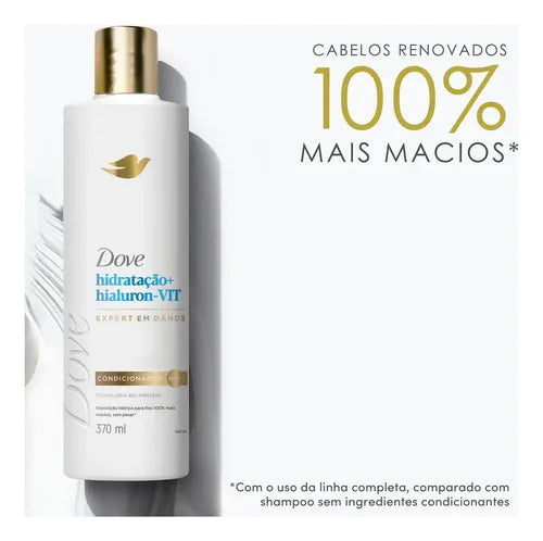 Dove Hydration + Hyaluron-VIT Conditioner 370ml Benefits infographic – Buy now at MKPBR.COM – Worldwide Shipping