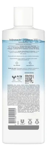 Dove Hydration + Hyaluron-VIT Shampoo 370 ml Back label – Buy now at MKPBR.COM – Worldwide Shipping
