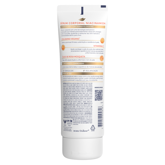 Dove Body Serum with Niacinamide 180ml ingredients and details back view – Buy now at MKPBR.COM – Worldwide Shipping