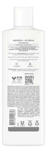 Dove Nutrition + Tri-Oils Shampoo 370 ml Back label – Buy now at MKPBR.COM – Worldwide Shipping