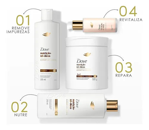 Dove Nutrition + Tri-Oils Shampoo 370 ml Full line – Buy now at MKPBR.COM – Worldwide Shipping