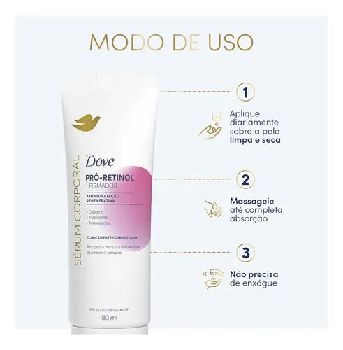 Dove Pro-Retinol + Firming Body Serum 180 ml how to use – Buy now at MKPBR.COM – Worldwide Shipping
