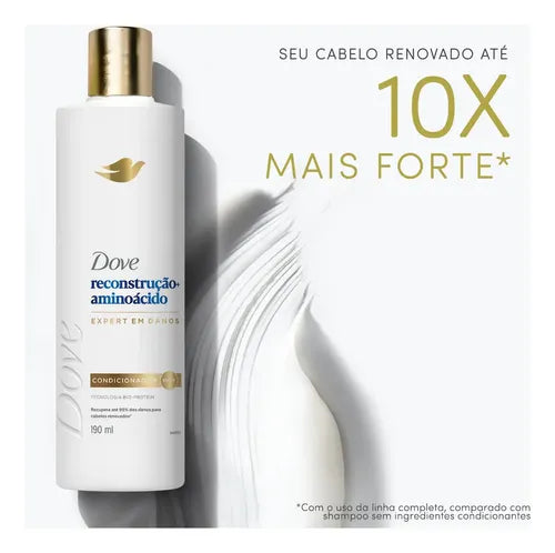 Dove Reconstruction + Amino Acid Conditioner 370 ml Benefits infographic – Buy now at MKPBR.COM – Worldwide Shipping