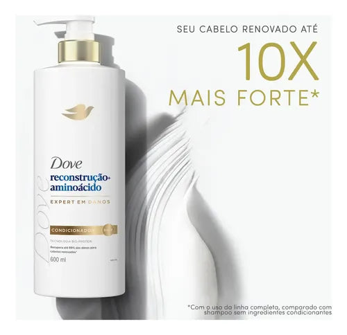 Dove Reconstruction + Amino Acid Conditioner 600 ml Benefits infographic – Buy now at MKPBR.COM – Worldwide Shipping
