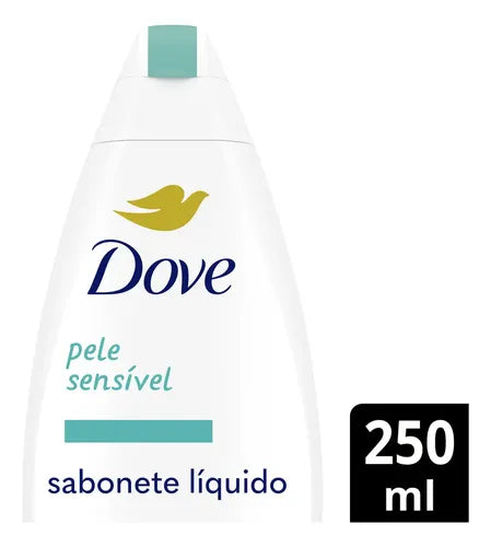 Dove Sensitive Skin Body Wash 250ml back label – Buy now at MKPBR.COM – Worldwide Shipping