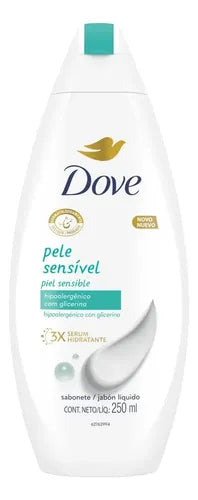 Dove Sensitive Skin Body Wash 250ml front view – Buy now at MKPBR.COM – Worldwide Shipping