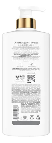 Dove UV Repair & Glow + Ferulico Conditioner 600 ml back label – Buy now at MKPBR.COM – Worldwide Shipping