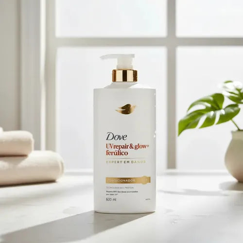 Dove UV Repair & Glow + Ferulico Conditioner 600 ml texture detail – Buy now at MKPBR.COM – Worldwide Shipping