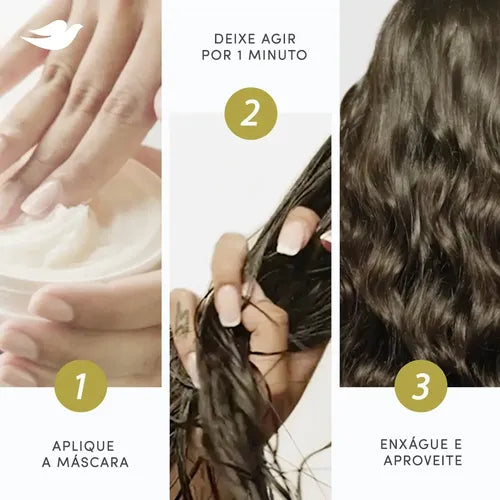 Dove UV Repair & Glow + Ferulico Hair Mask 250 g benefits infographic 2 – Buy now at MKPBR.COM – Worldwide Shipping