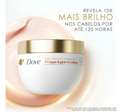 Dove UV Repair & Glow + Ferulico Hair Mask 250 g ingredients panel – Buy now at MKPBR.COM – Worldwide Shipping