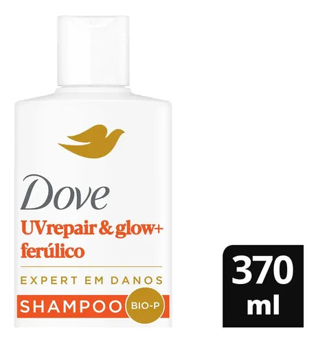 Dove UV Repair & Glow + Ferulico Shampoo 370 ml angle view – Buy now at MKPBR.COM – Worldwide Shipping