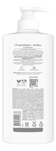 Dove UV Repair & Glow + Ferulico Shampoo 600 ml back label – Buy now at MKPBR.COM – Worldwide Shipping