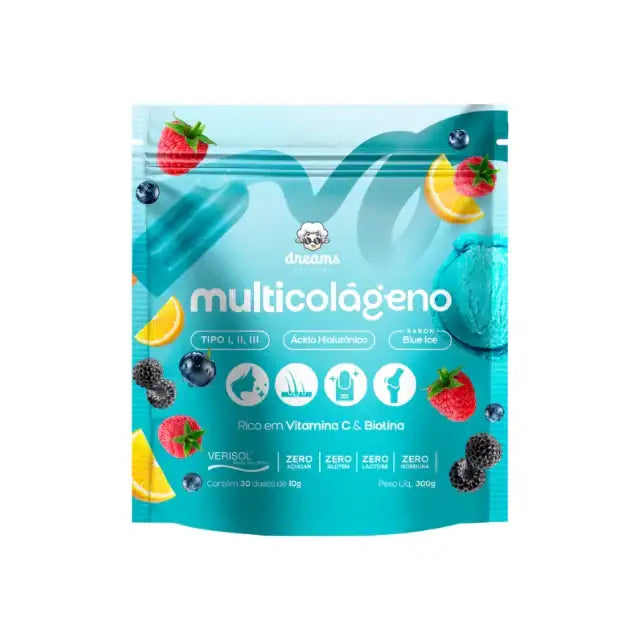 Dreams Nutrition Multicolágeno Powder Blue Ice for healthy joints and anti-aging benefits – Buy now at MKPBR.COM – Worldwide Shipping