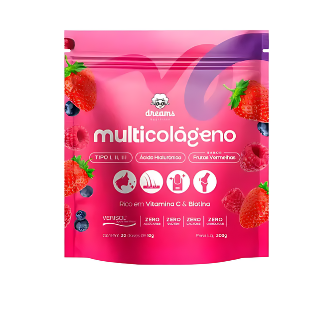 Dreams Nutrition Multicolágeno Powder Radiance Elixir Red Berries for youthful skin and strong hair – Buy now at MKPBR.COM – Worldwide Shipping