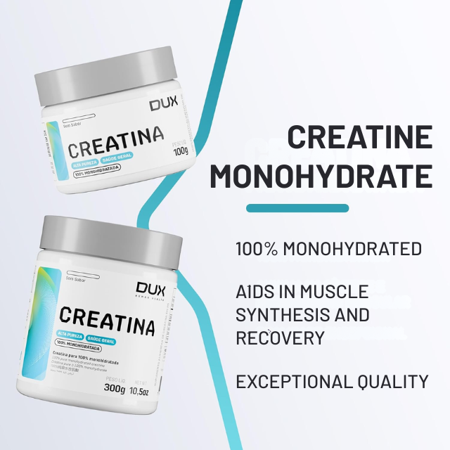 Dux Creatina Monohidratada 10.58 oz Brazilian Creatine Powder for Fitness – Buy now at MKPBR.COM – Worldwide Shipping