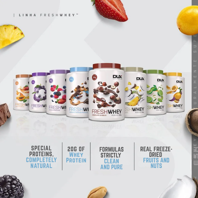 Dux FreshWhey Clean Label 900g with Freeze-Dried Ingredients – Buy now at MKPBR.COM – Worldwide Shipping