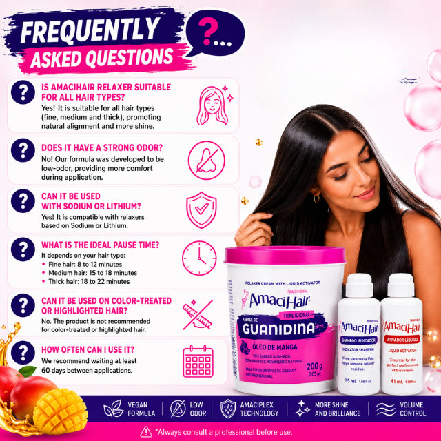 Embelleze AmaciHair Ouse e Brilhe vegan smoothing formula 7.05 oz for professional hair alignment at home – Buy now at MKPBR.COM – Worldwide Shipping