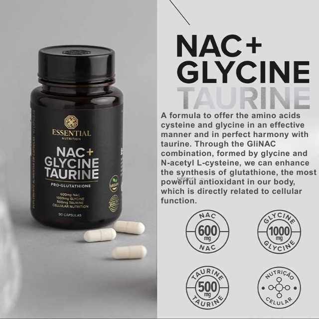 NAC + Glycine + Taurine cellular antioxidant support supplement – Buy now at MKPBR.COM – Worldwide Shipping
