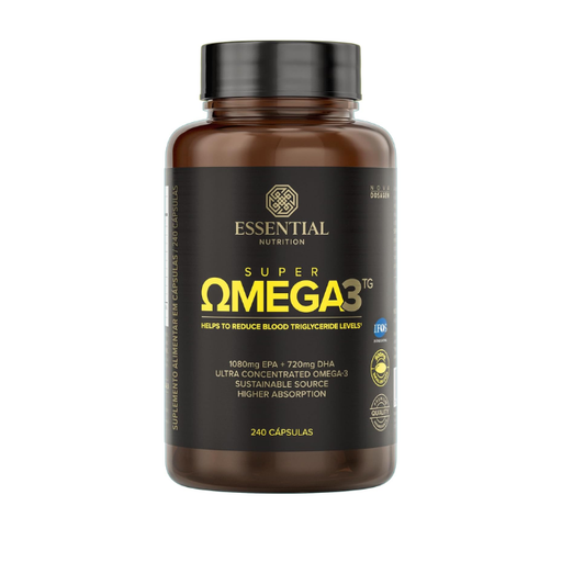 Essential Nutrition Super Omega‑3 TG premium Brazilian omega‑3 bottle 240 softgels – Buy now at MKPBR.COM – Worldwide Shipping